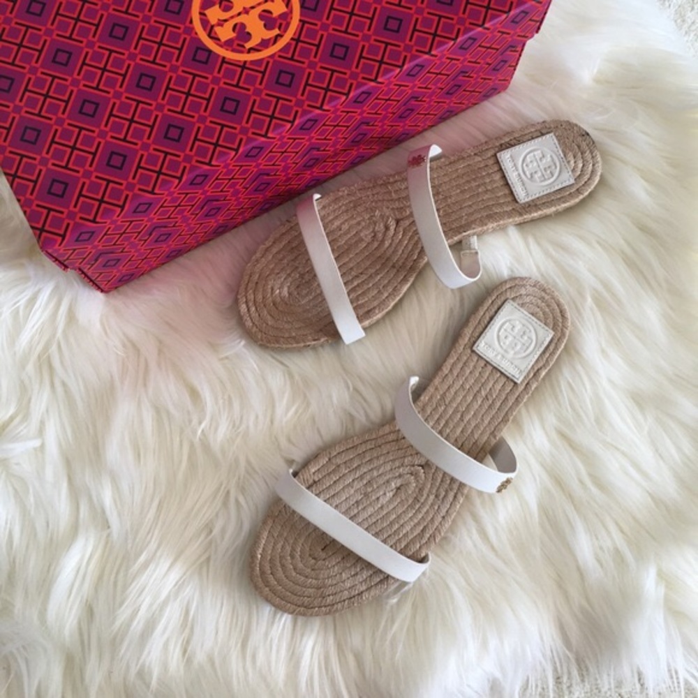 Like New Tory Burch Two Band Espadrille Slides